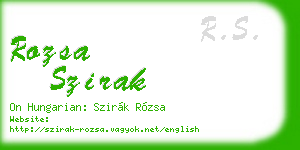 rozsa szirak business card
